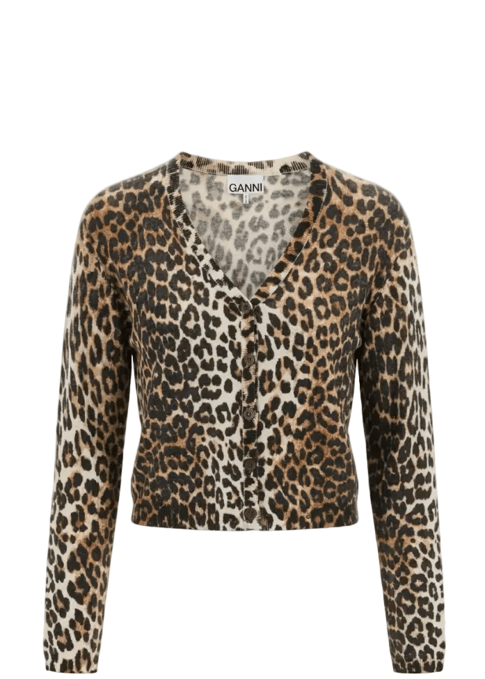 GANNI | Printed Merino Cardigan | Knitwear