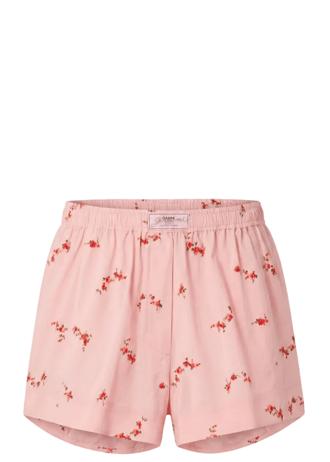 GANNI | Printed Stretch Cotton Shorts | Pants