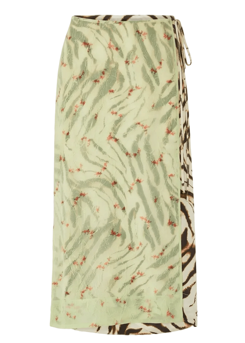 GANNI | Printed Stretch Satin Skirt | Skirts