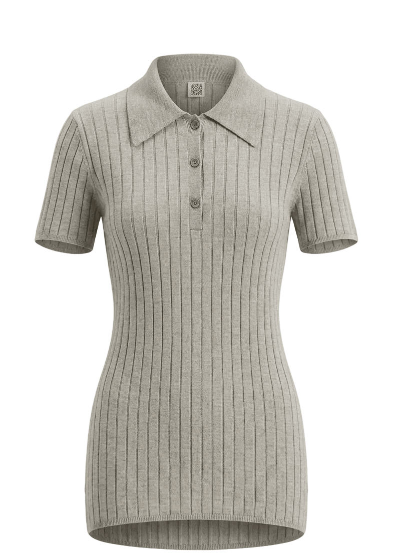 TOTEME | Ribbed Cashmere Silk Polo | Tops