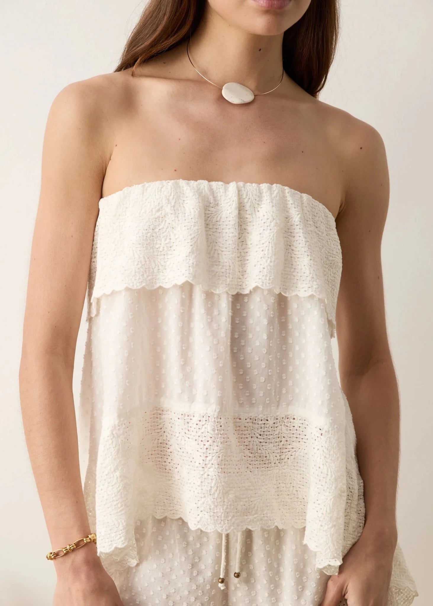 BOTEH | Serenia Strapless Frill Top | Tops