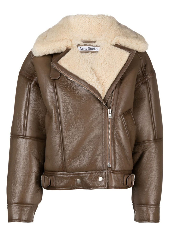 Leather shearling jacket