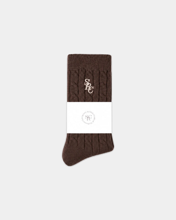 SPORTY & RICH | Sidi SRC Cashmere Cableknit Socks | Accessories