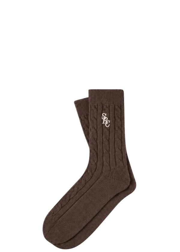 SPORTY & RICH | Sidi SRC Cashmere Cableknit Socks | Accessories