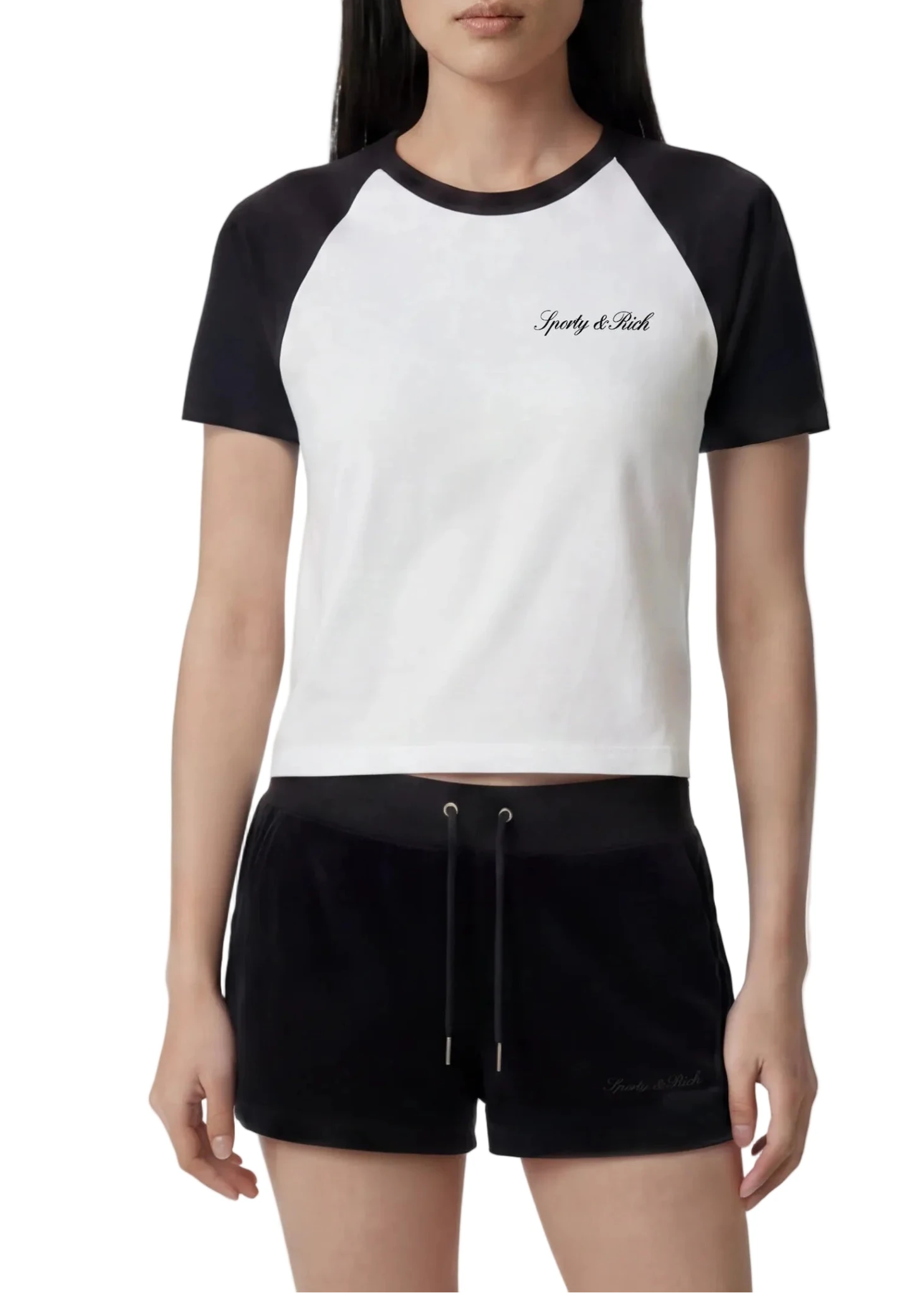 SPORTY & RICH | Signature Logo Baby Baseball Tee | Tops