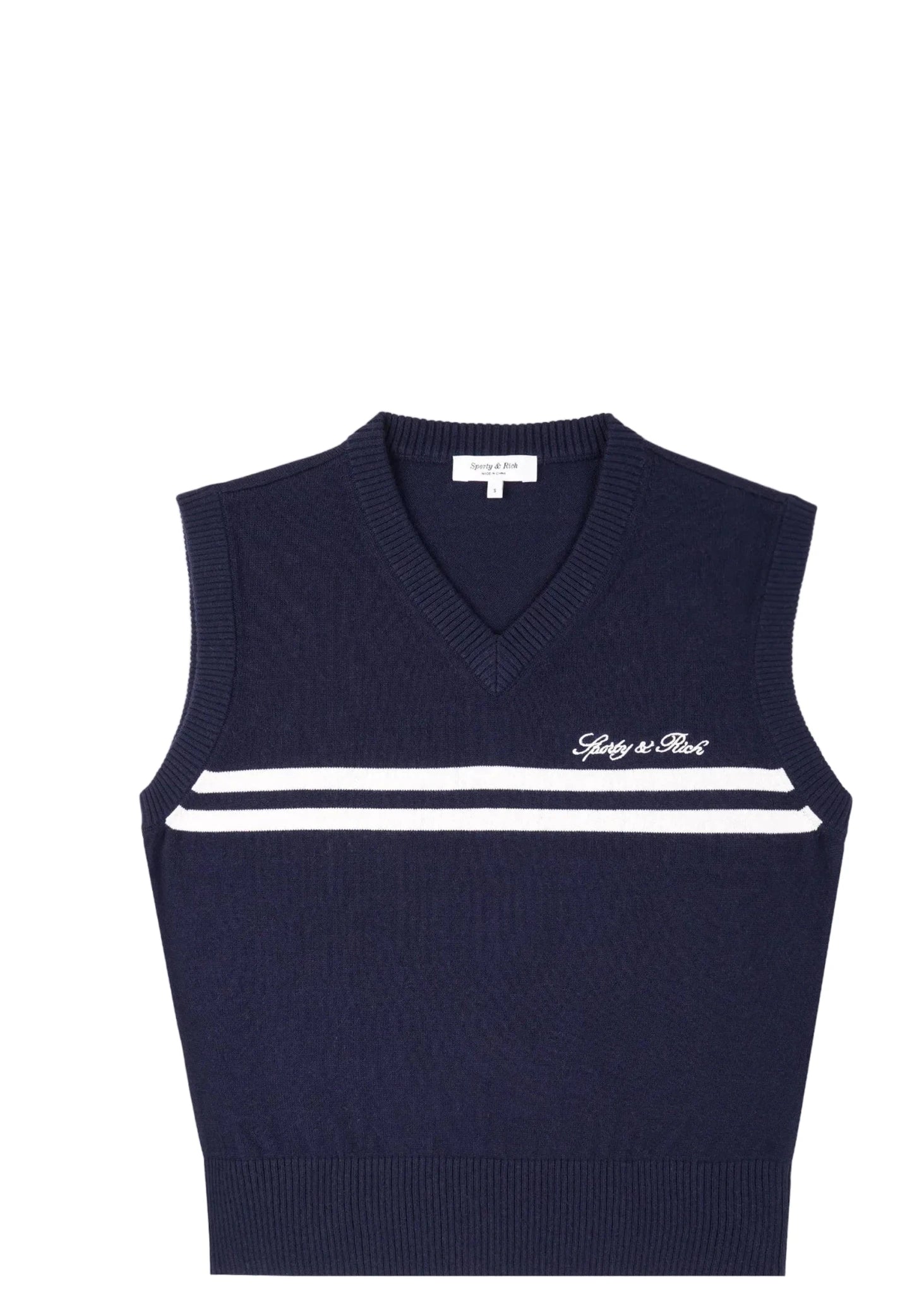 SPORTY & RICH | Signature Logo Knitted Vest | Tops