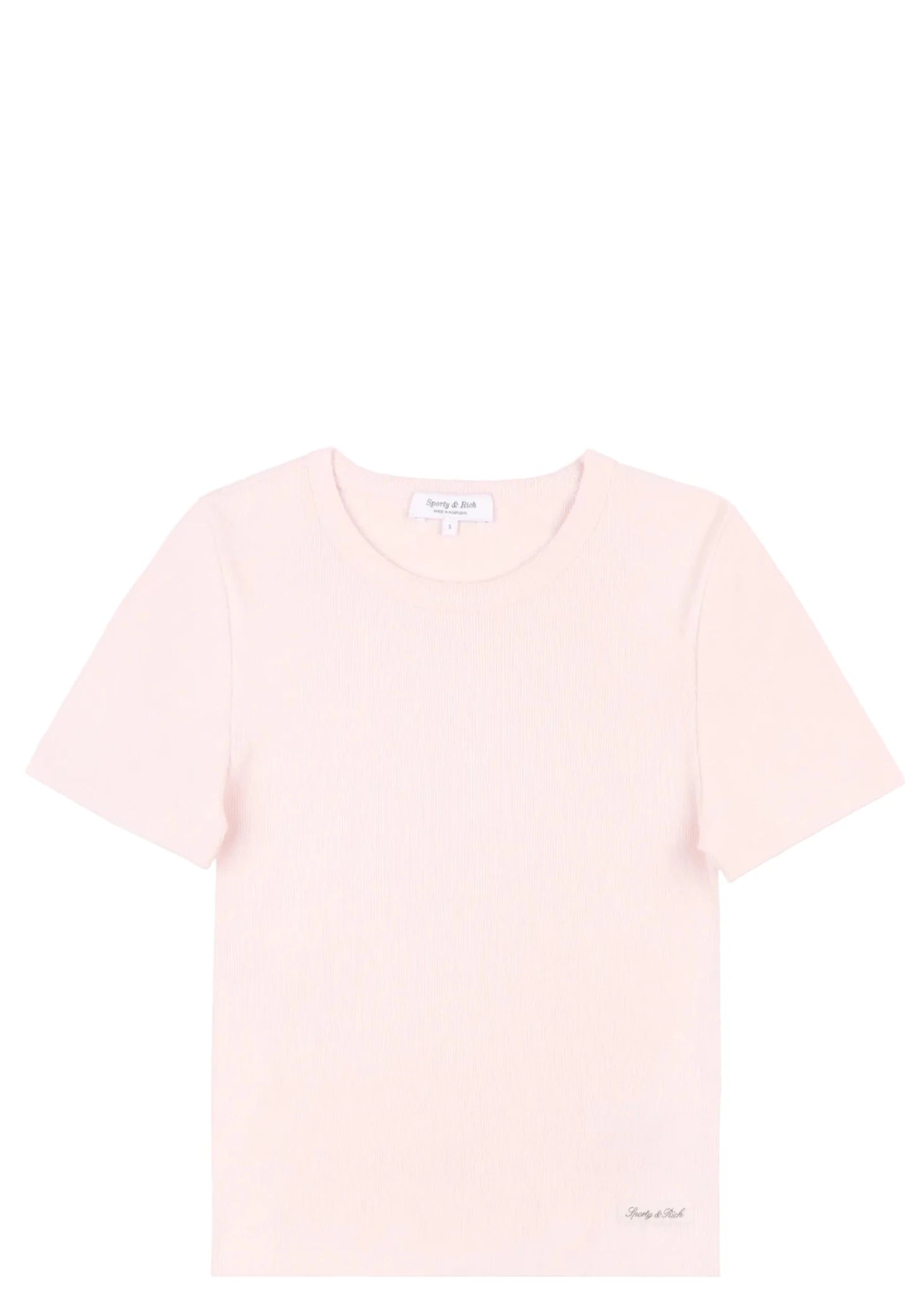 SPORTY & RICH | Signature Logo Ribbed Baby Tee | Tops