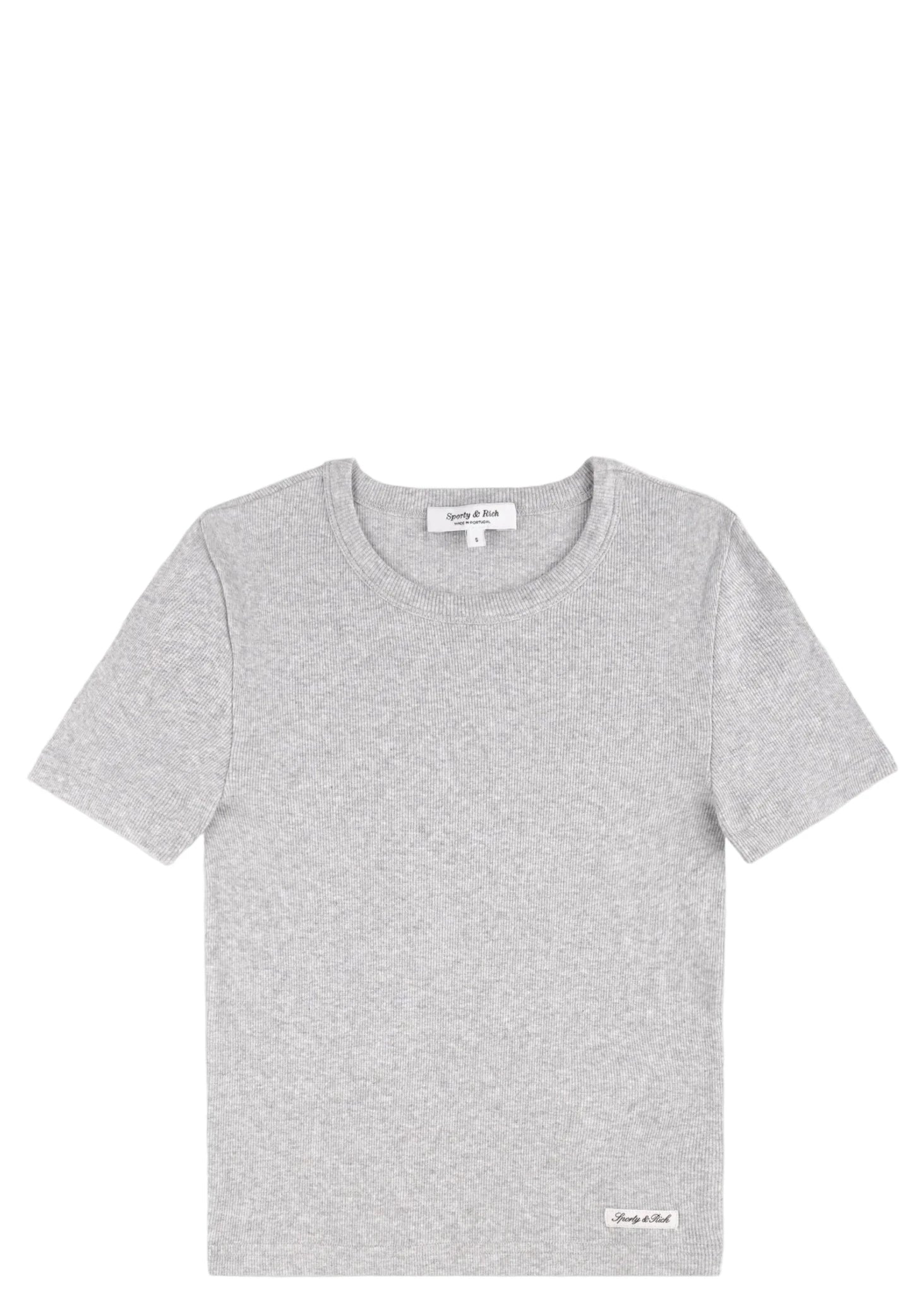 SPORTY & RICH | Signature Logo Ribbed Baby Tee | Tops
