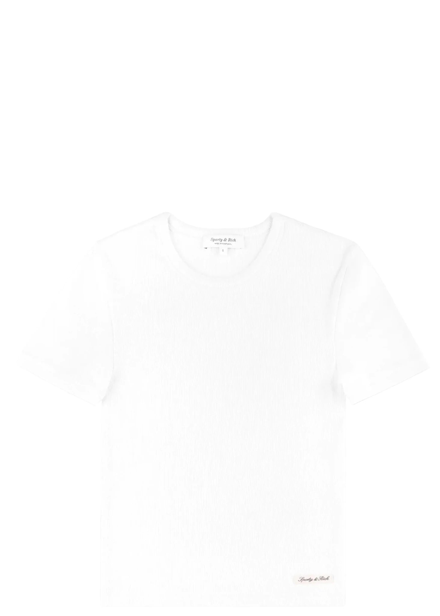SPORTY & RICH | Signature Logo Ribbed Baby Tee | Tops