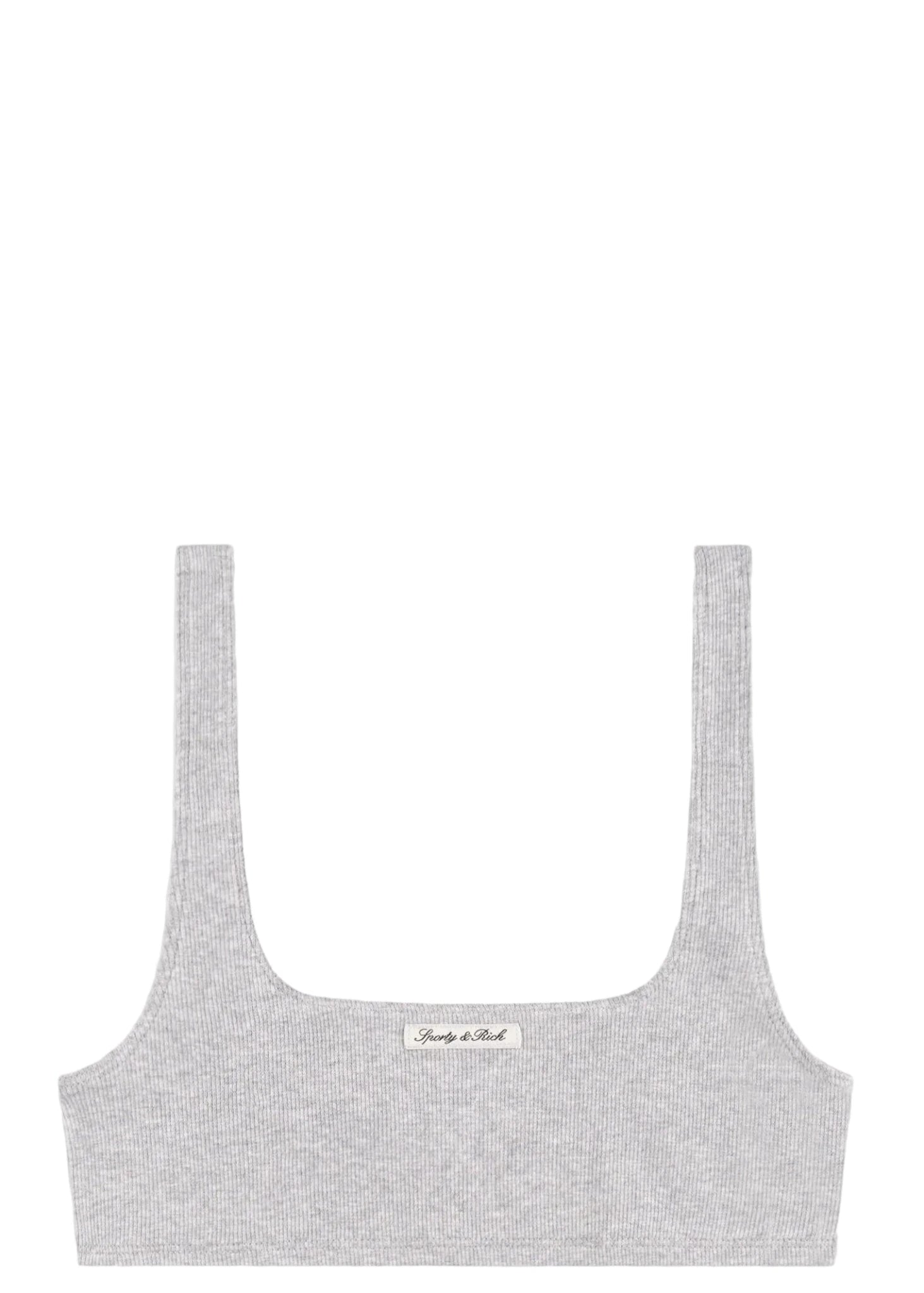 SPORTY & RICH | Signature Logo Ribbed Bralette | Tops