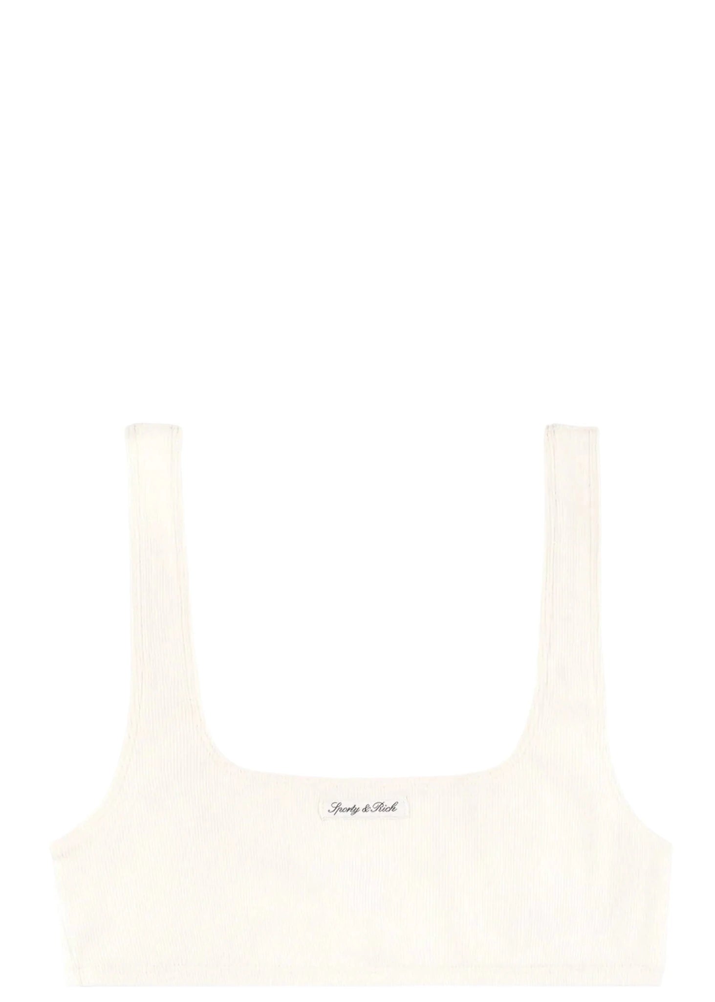 SPORTY & RICH | Signature Logo Ribbed Bralette | Tops