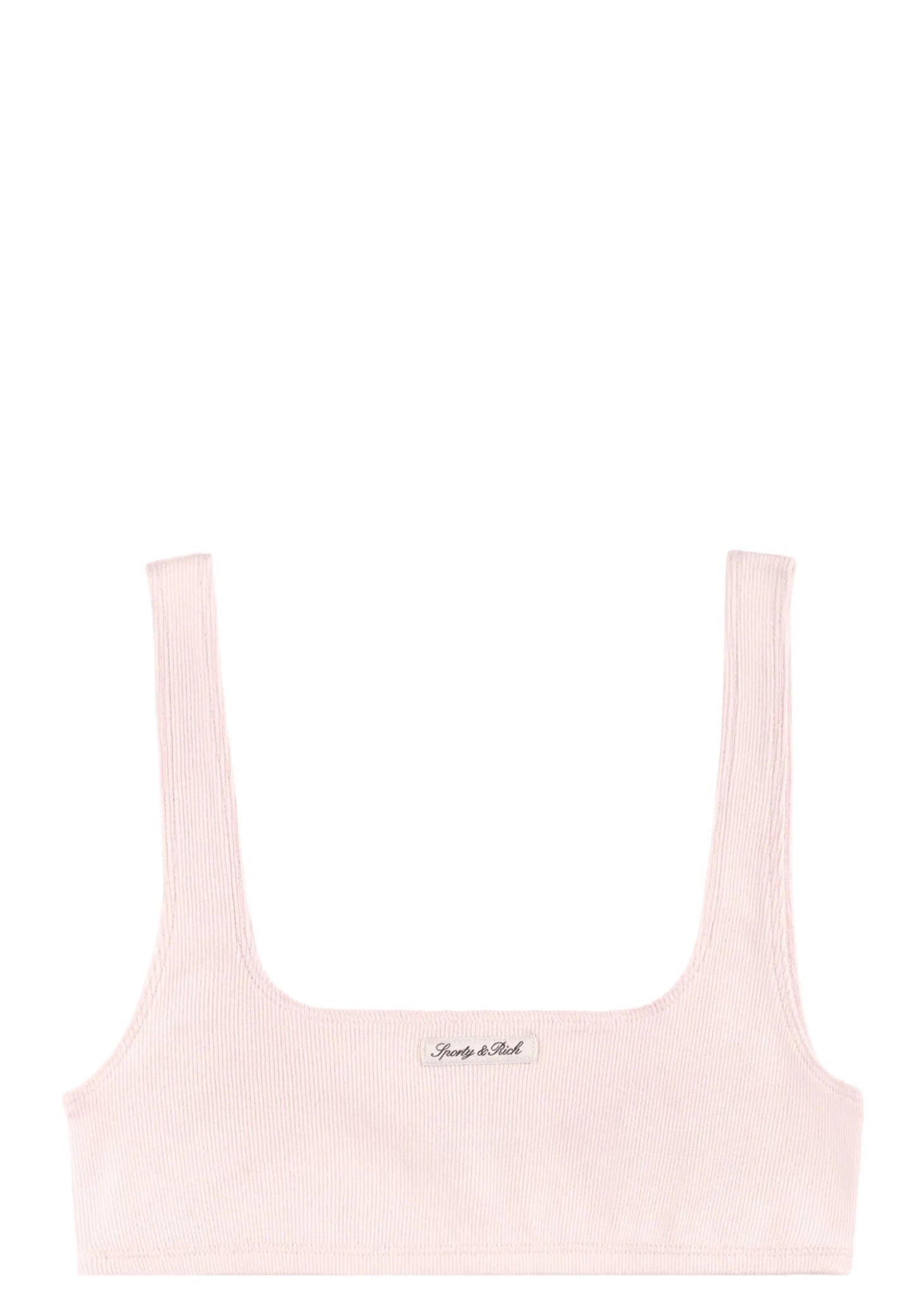 SPORTY & RICH | Signature Logo Ribbed Bralette | Tops