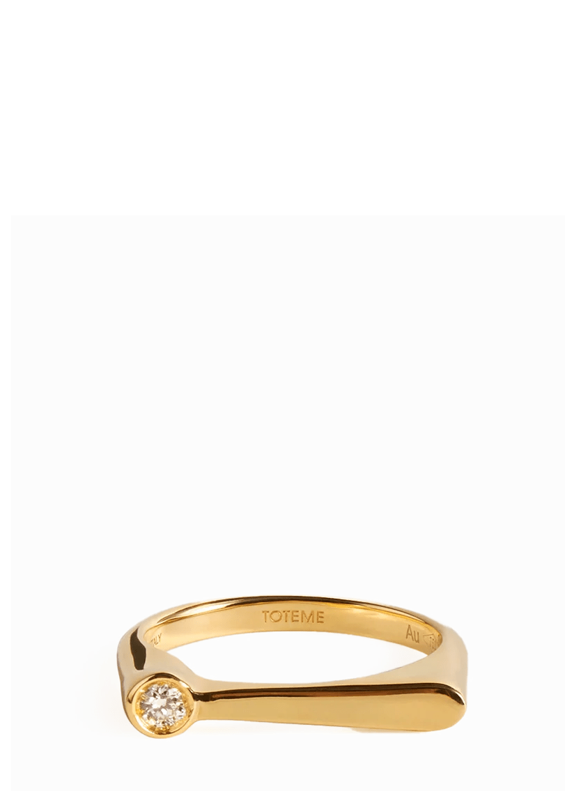 TOTEME | Signet Diamond Midi Ring 18kt | Jewellery