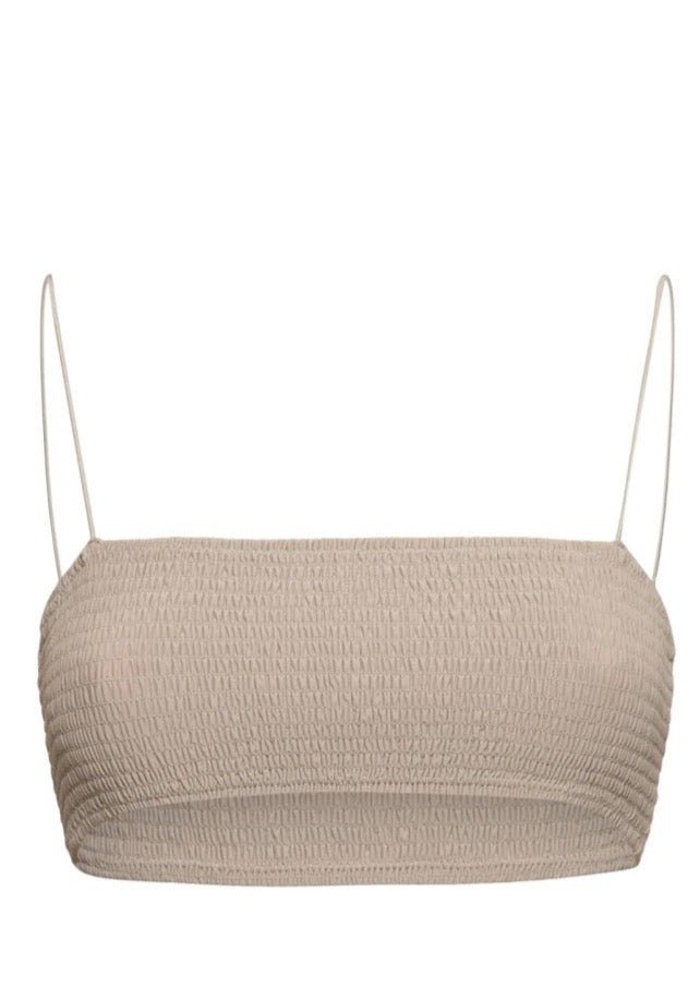 TOTEME | Smocked Bikini Top | swimwear