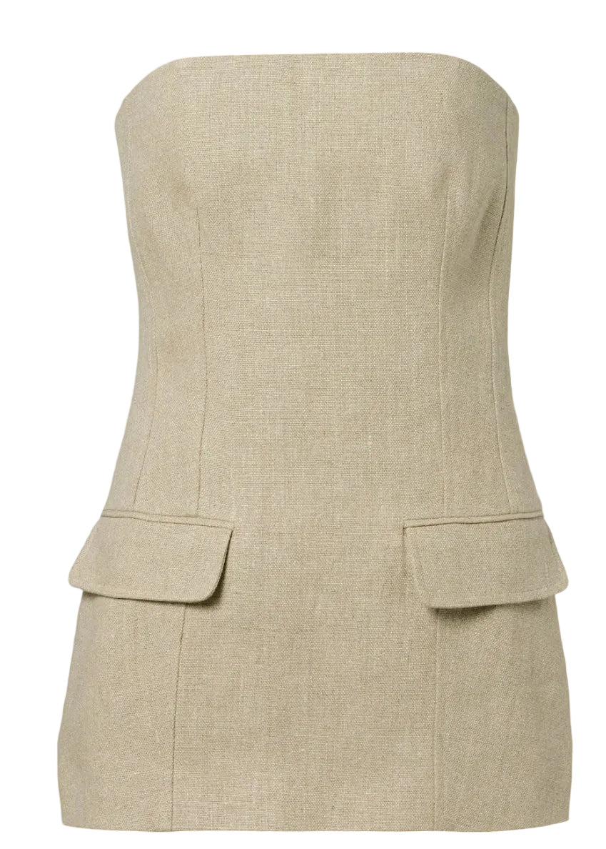TOTEME | Strapless Linen Pocket Top | Tops