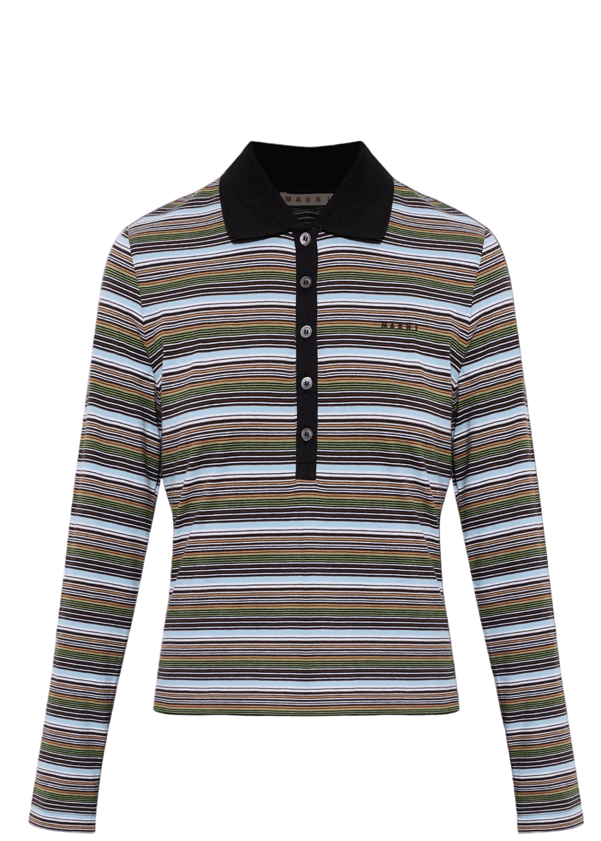 MARNI | Striped Jersey Polo Shirt | Tops