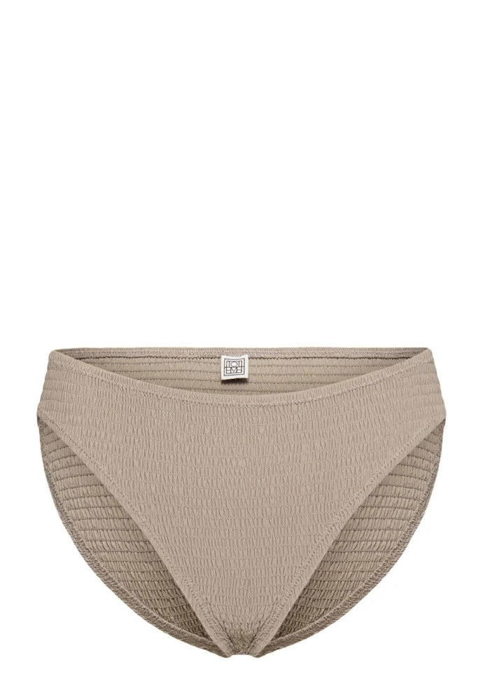 Smocked Mid-Rise Bikini Bottoms