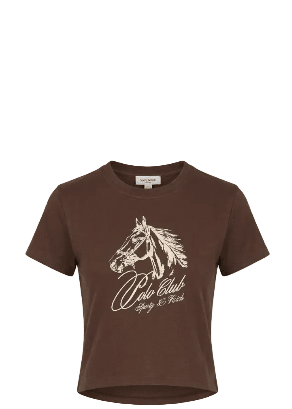 SPORTY & RICH | Venus Horse Polo Club Micro Tee | Tops