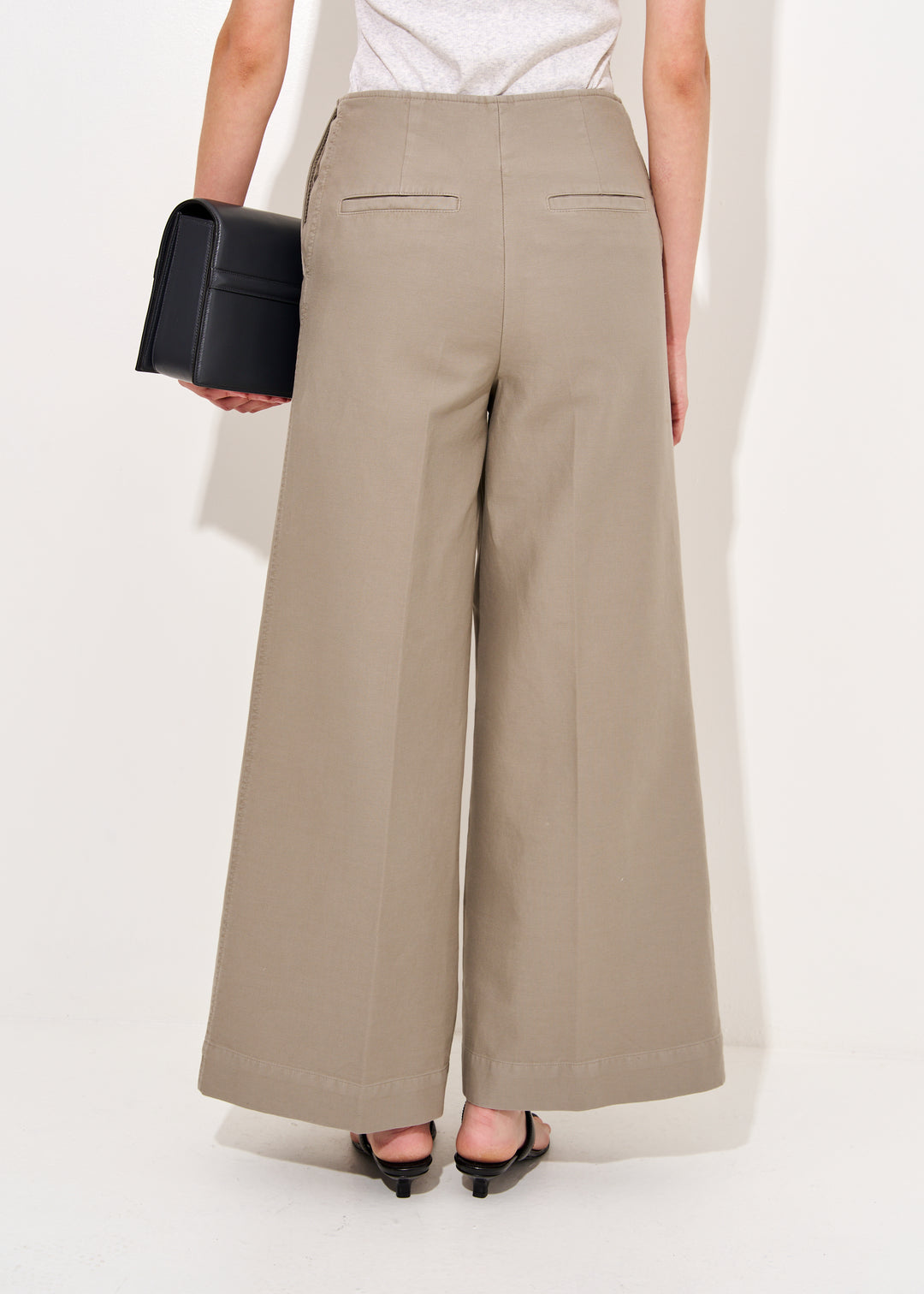 Zip-Front Wide Trousers