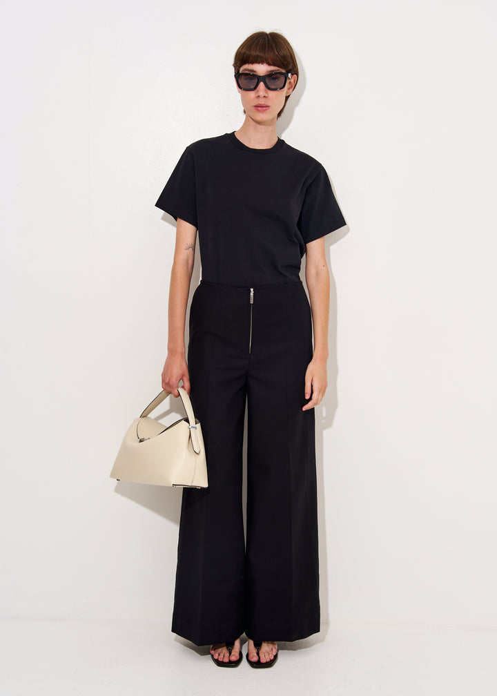 Zip-Front Wide Trousers