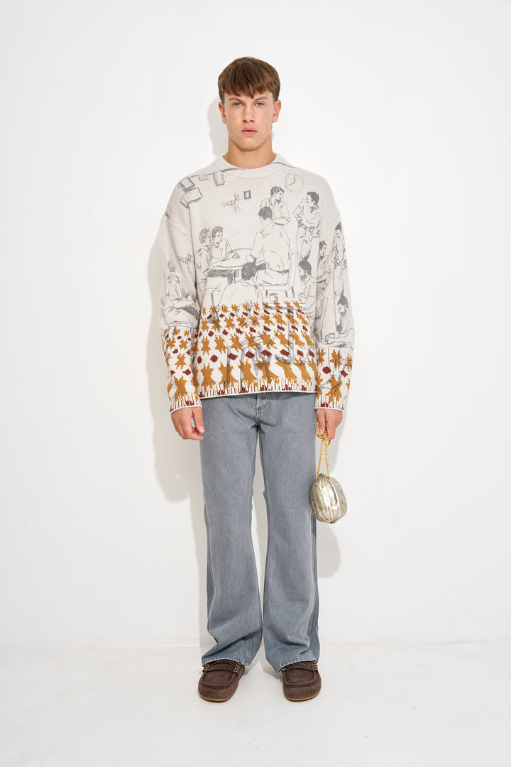 PRINT JACQUARD JUMPER