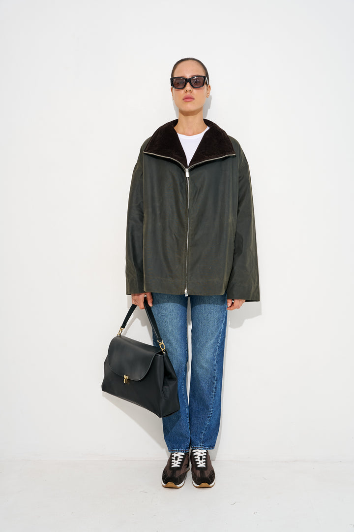 Zipped funnel jacket