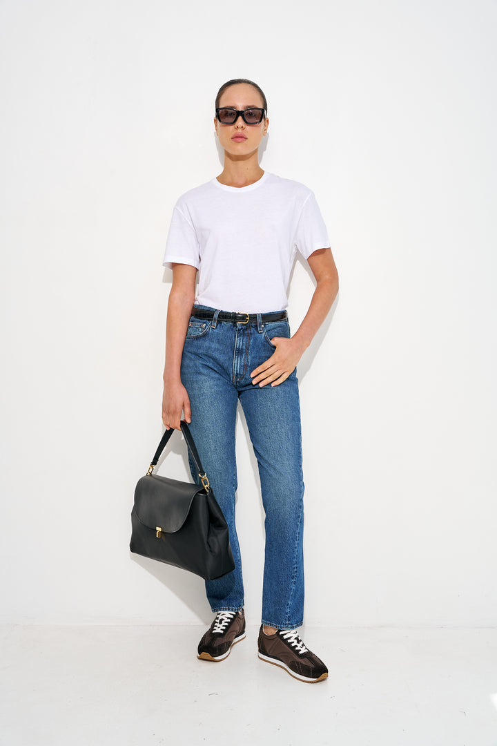 Twisted seam denim