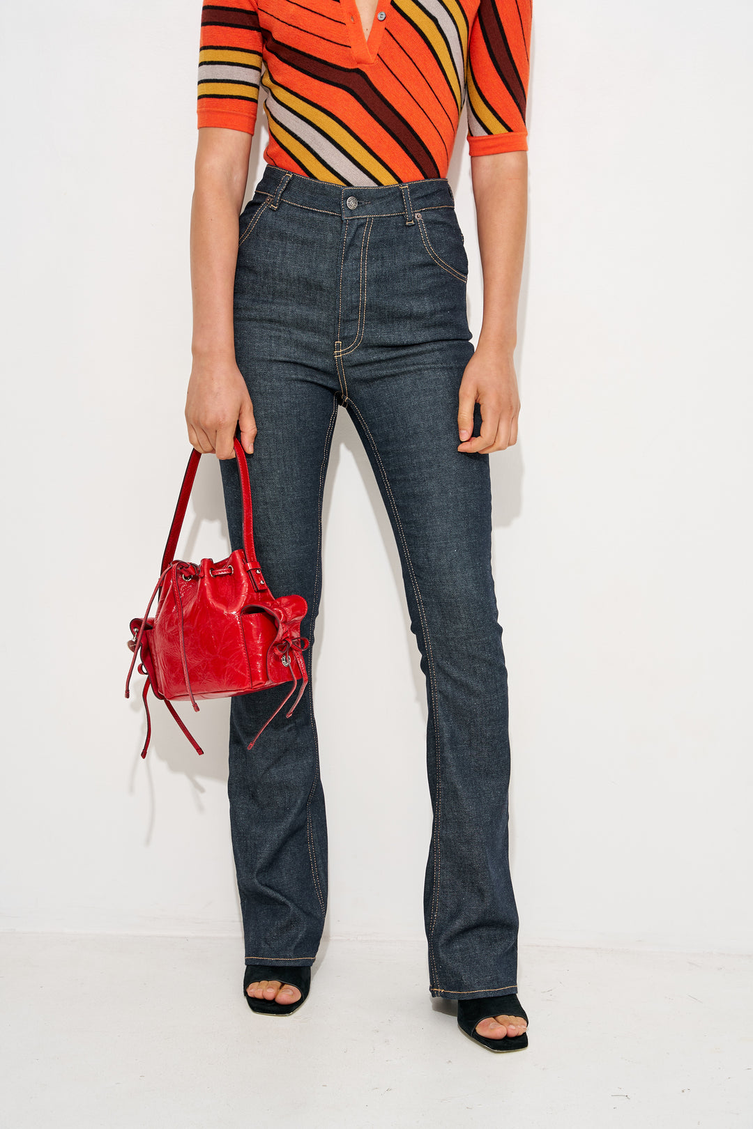 High-rise flared pants