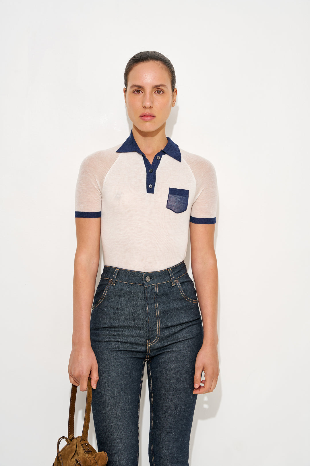 Short sleeve v-neck Knit