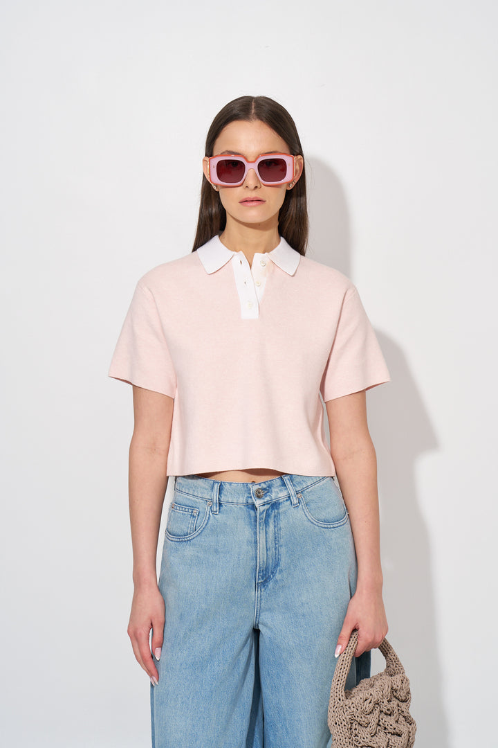 CROPPED POLO TOP