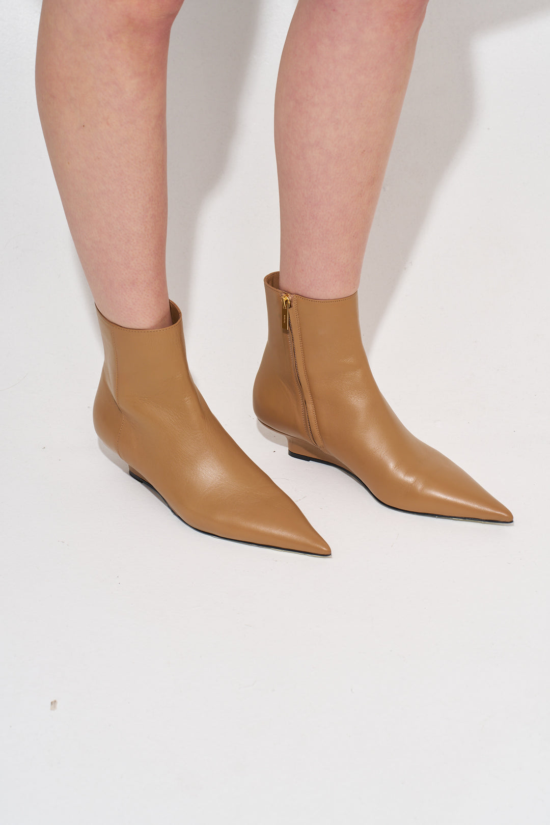 Sharp leather ankle boots