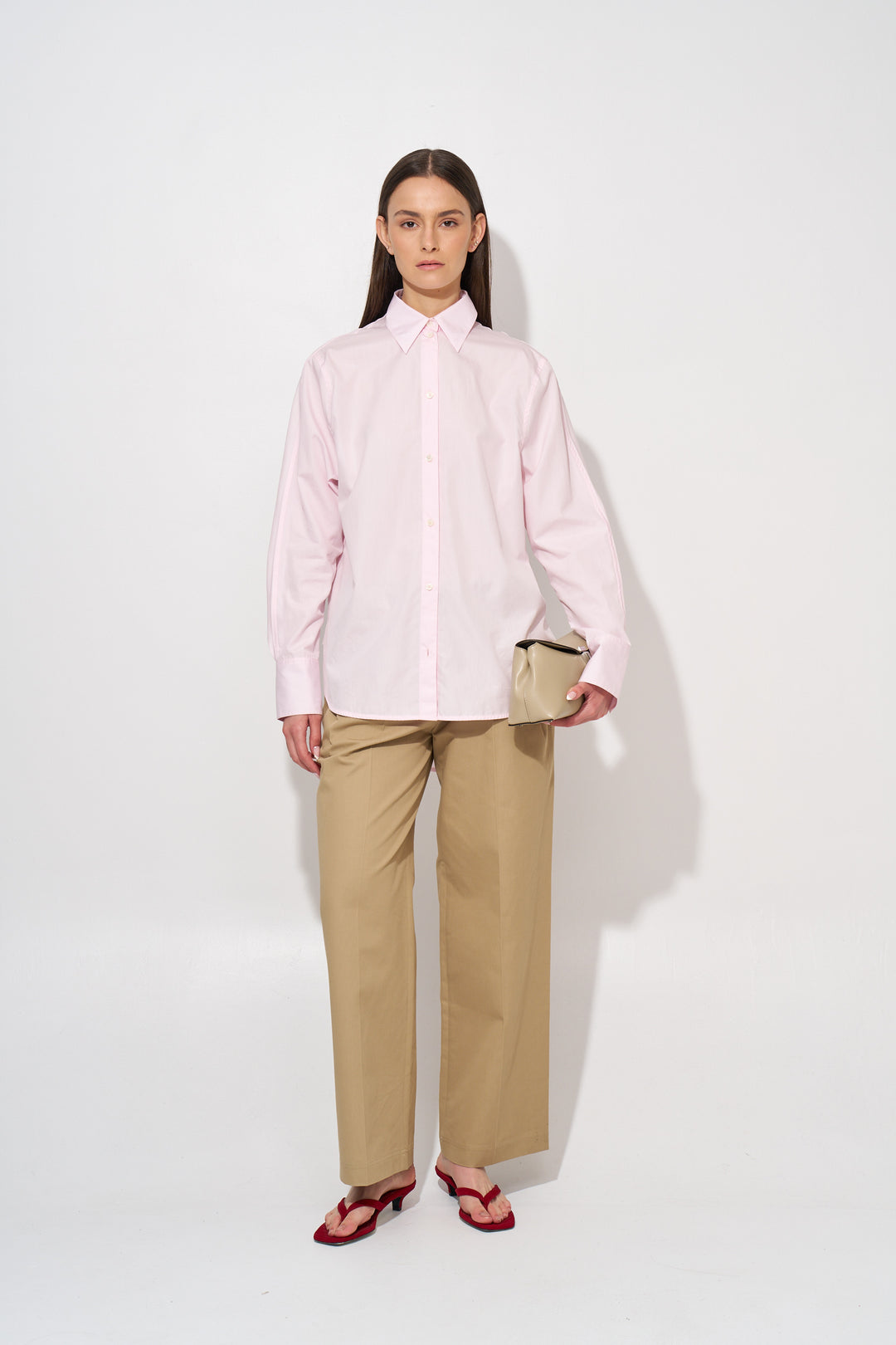 Kimono-sleeve poplin shirt