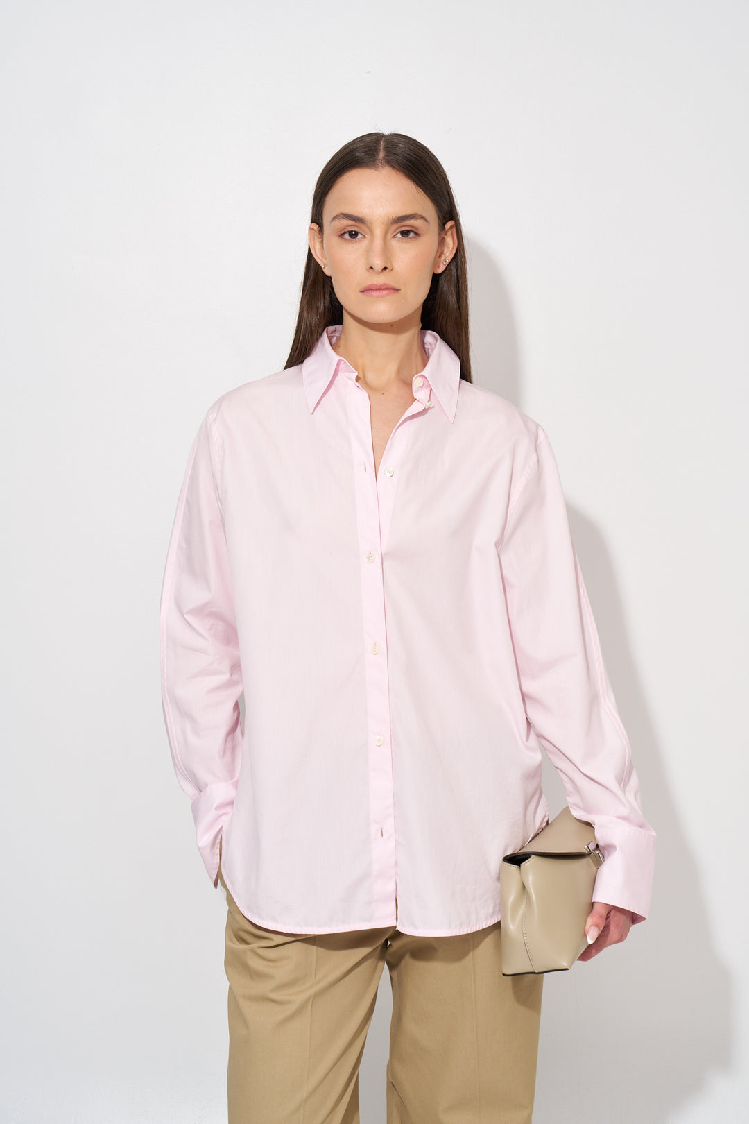 Kimono-sleeve poplin shirt