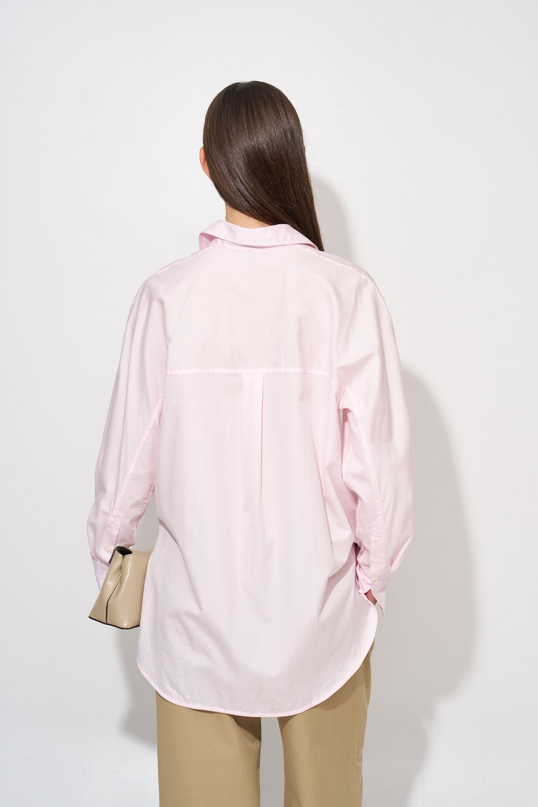 Kimono-sleeve poplin shirt