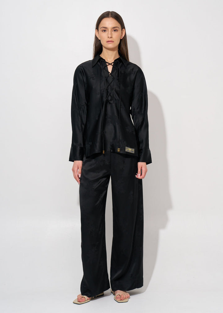 Fluid Satin Jacquard  SHIRT