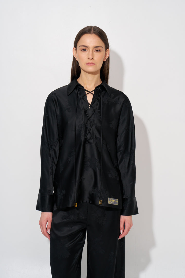 Fluid Satin Jacquard  SHIRT