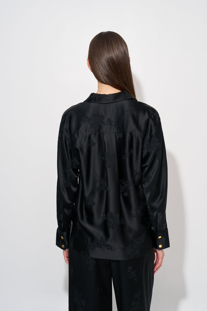 Fluid Satin Jacquard  SHIRT