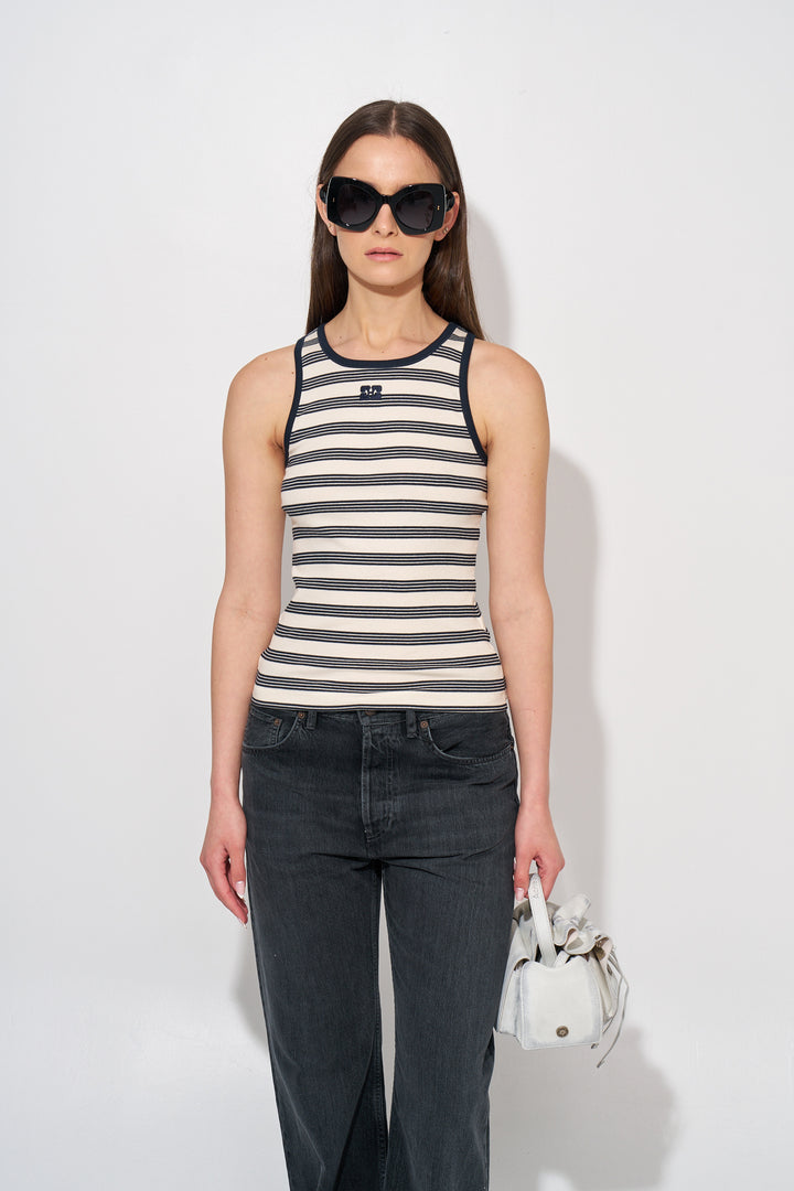 Striped Soft Cotton Rib Tank Top