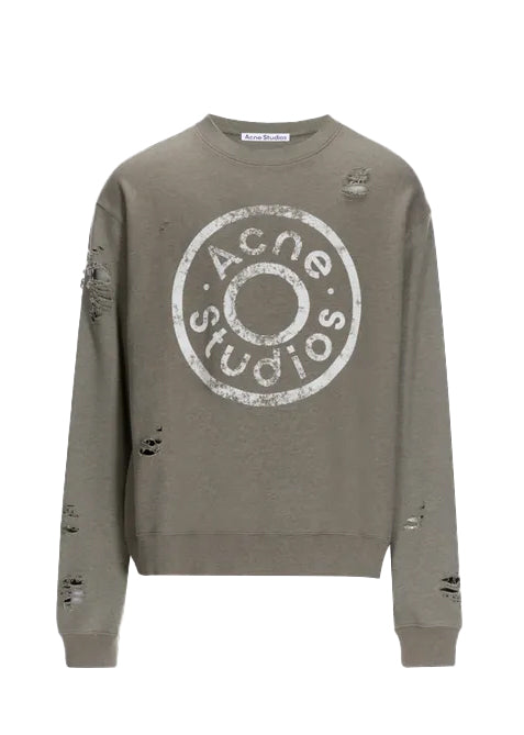 Sweatshirt logo print distressed