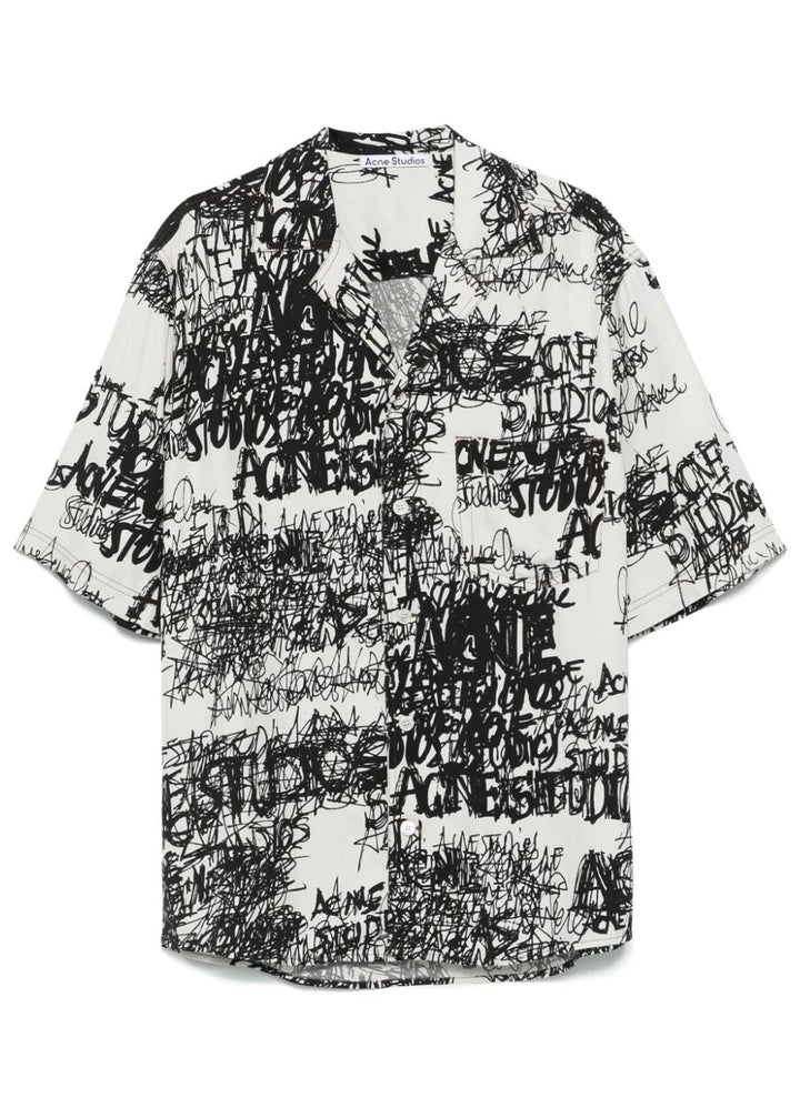 Printed button-up shirt