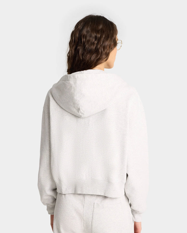 Emblem Cropped Zipped Hoodie