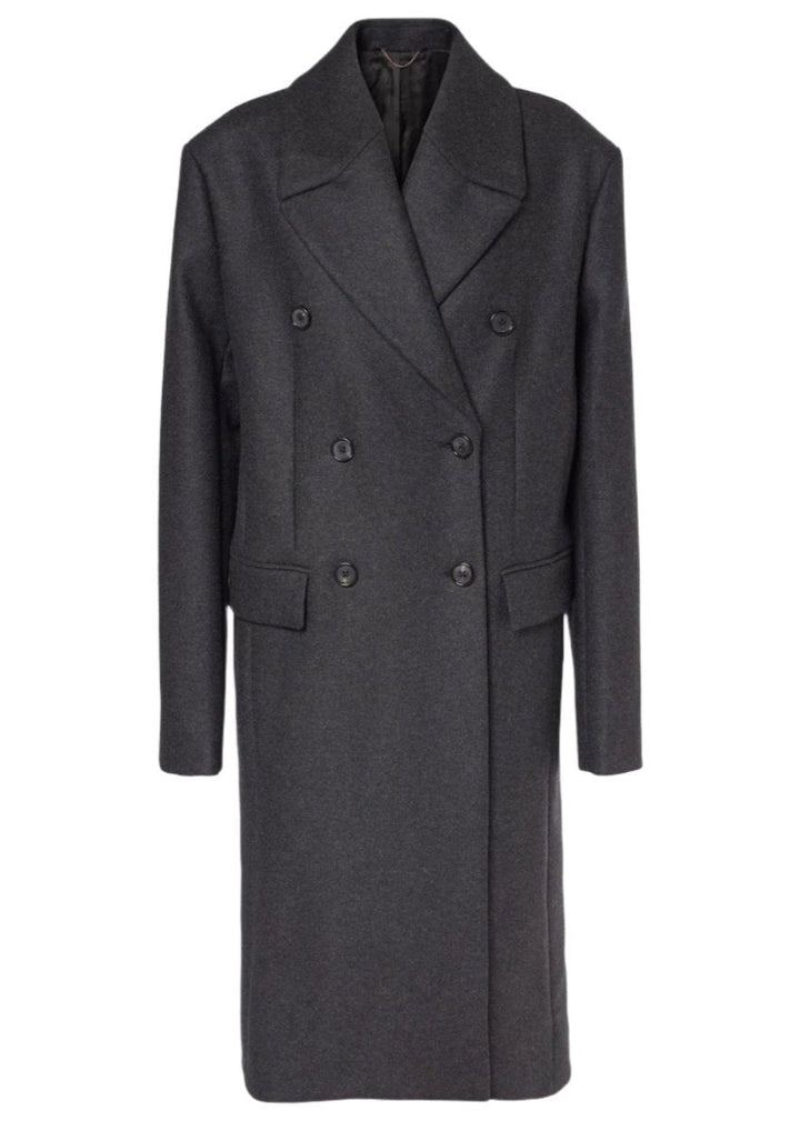 Broad midi coat