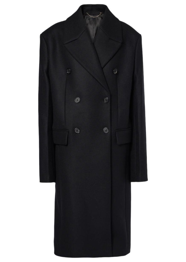 Broad midi coat