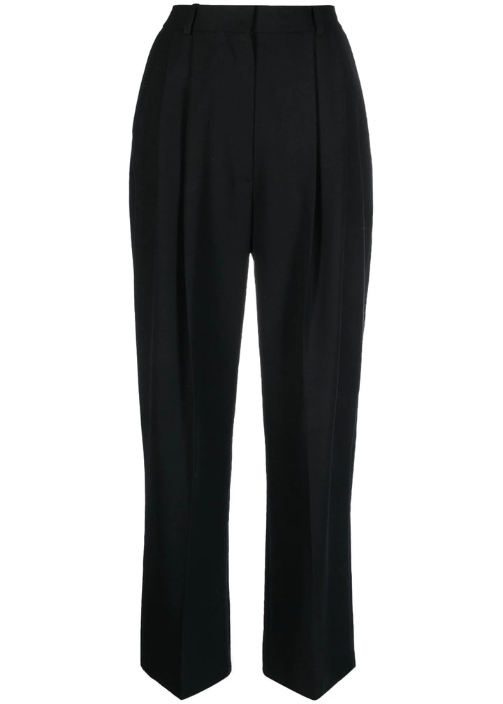Double-Pleat Straight Trousers