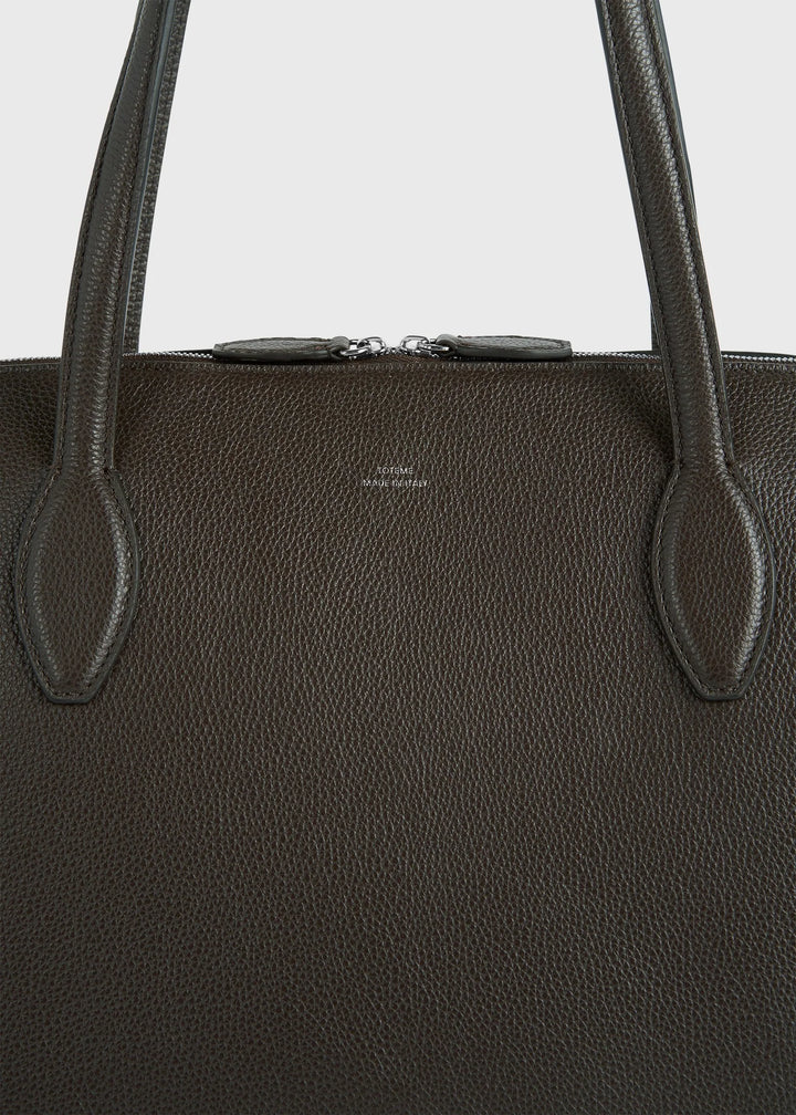 Grained-leather day tote