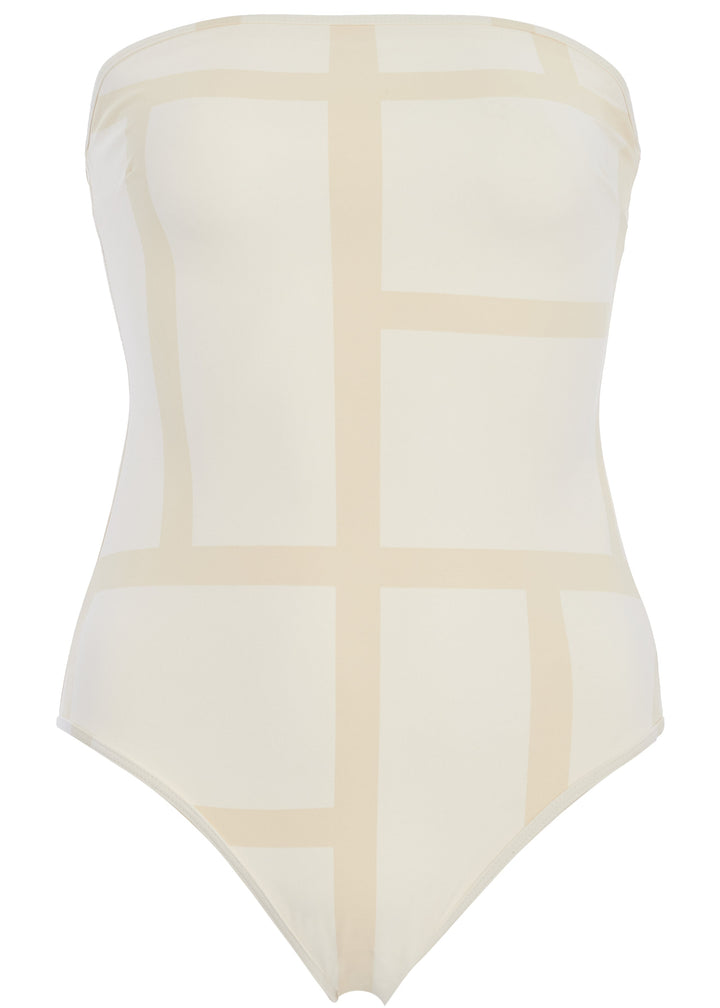 Monogram strapless swimsuit