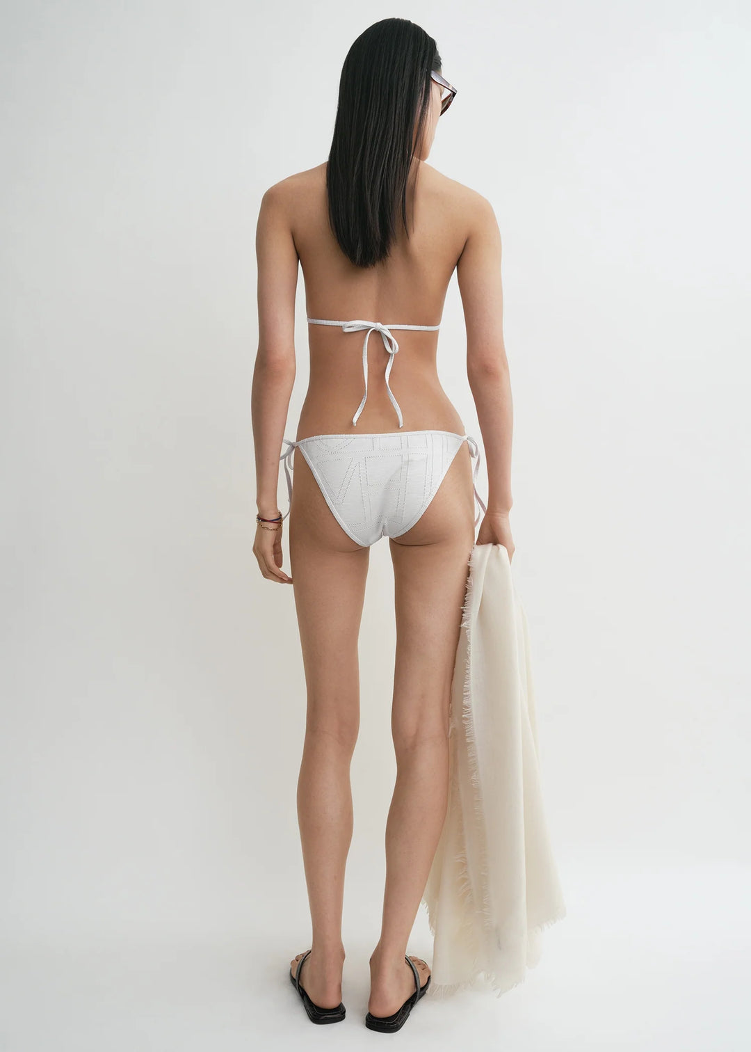 Monogram pointelle bikini bottoms