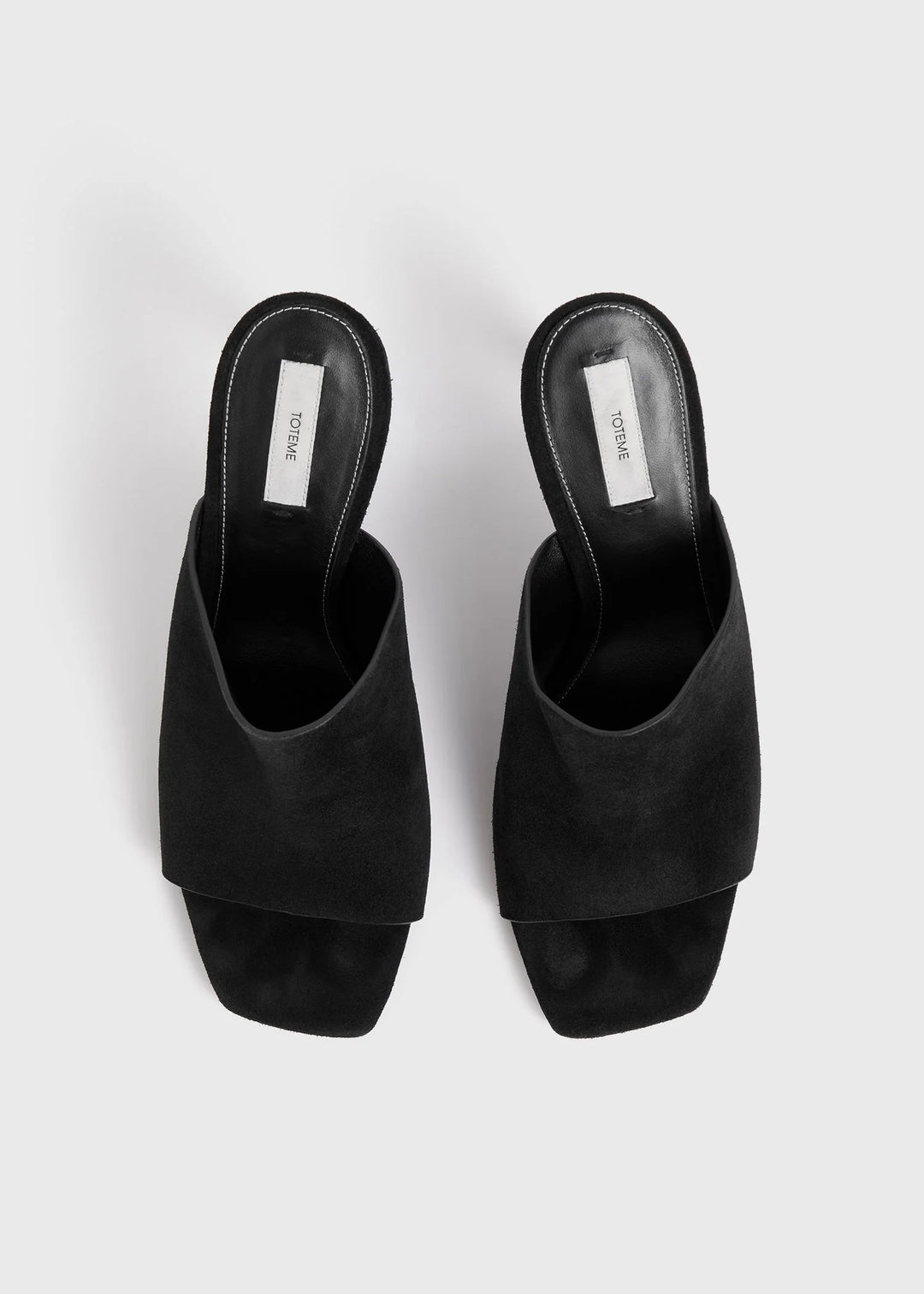 Velour-leather bandeau mules