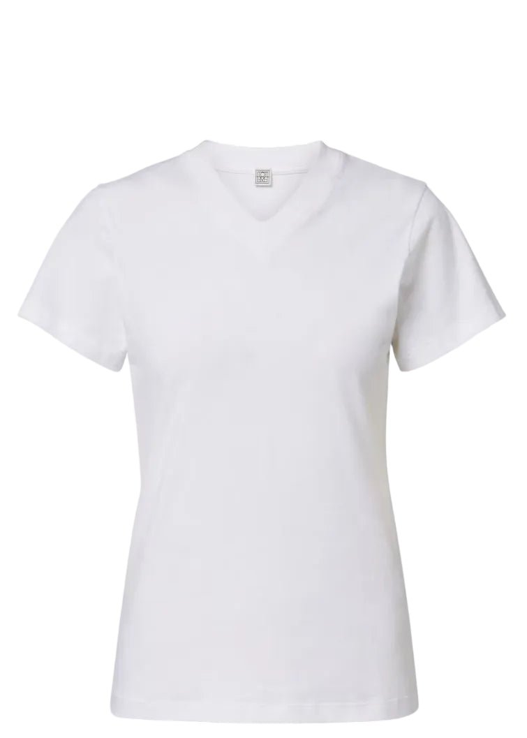 TOTEME | Wide-Ribbed V-Neck Tee | T-Shirts