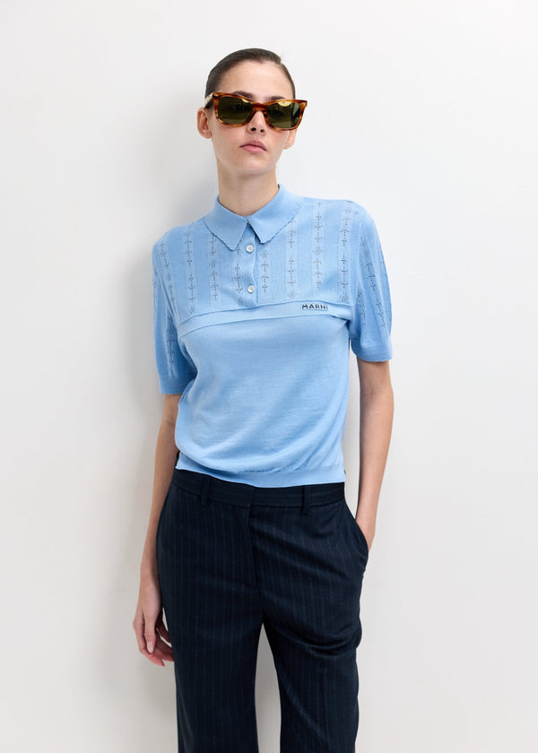 MARNI | Wool-Silk Polo Shirt | Tops